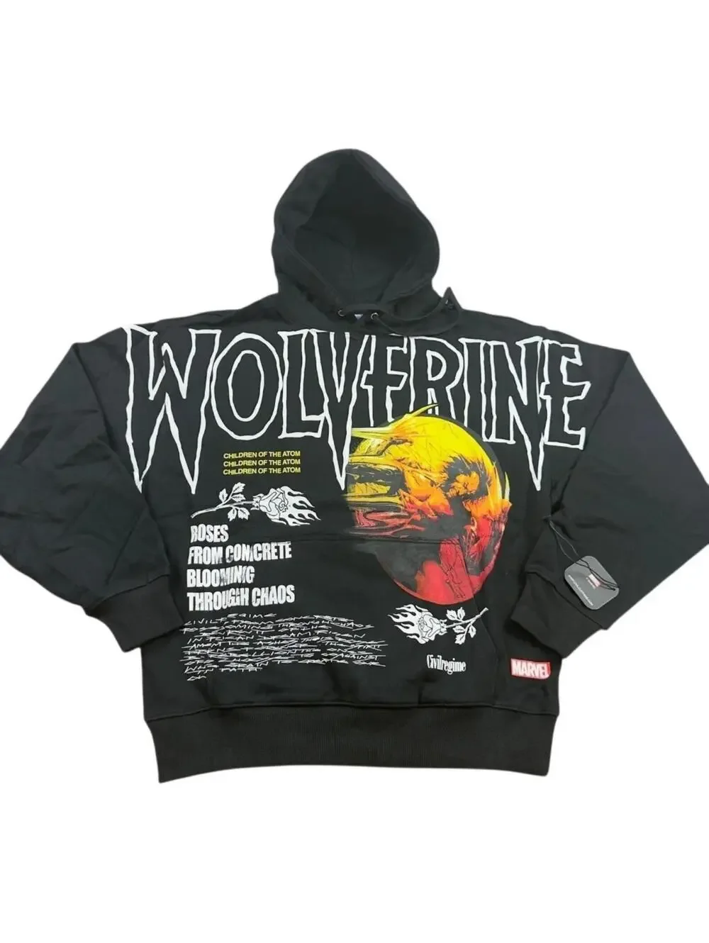 Civil Regime X Marvel  Wolverine Graphic Hoodie Black Medium CRHD018-811-02-M